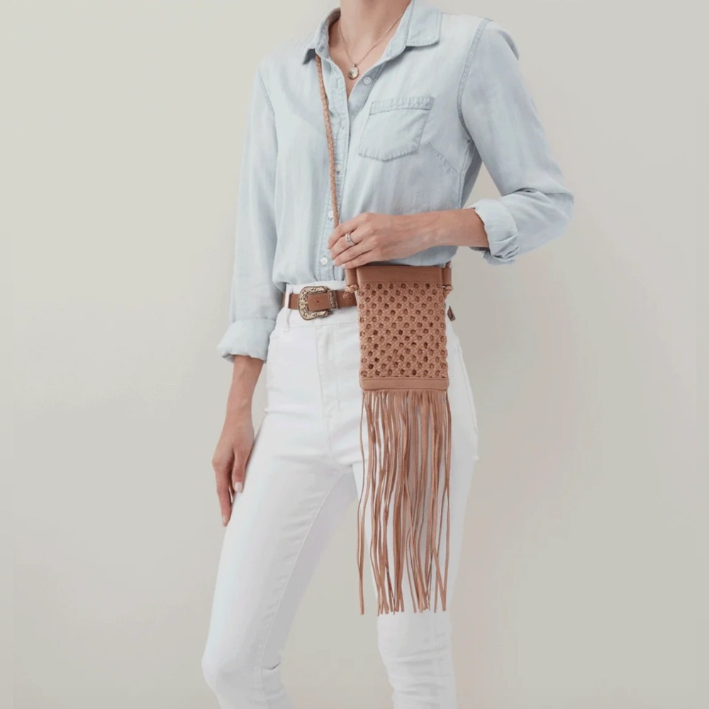 HOBO Dark Unber Mist Lattice Weave Crossbody Bag -Limiteded Edition